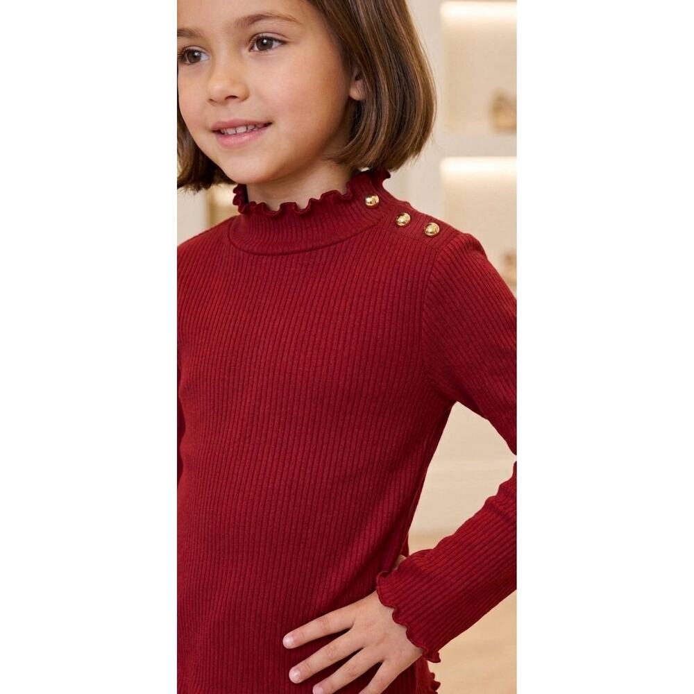 NWT❤️Janie and Jack Ribbed Ruffle Trim Turtleneck sz12